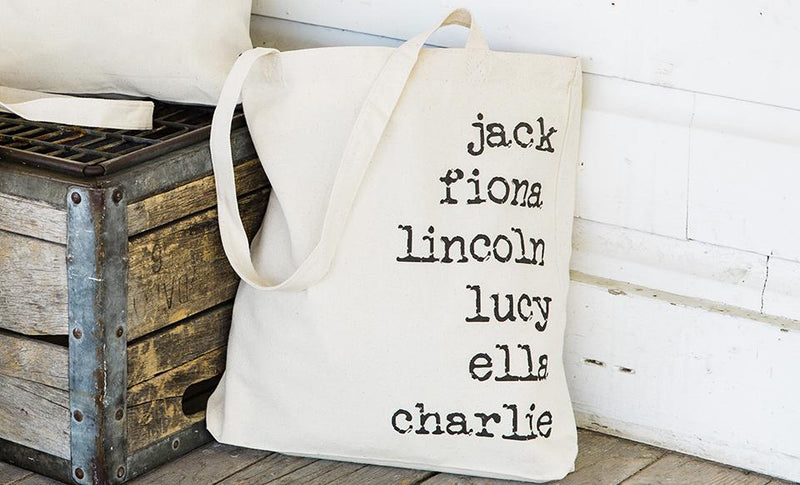 Personalized Family Names Tote Bags - Vintage