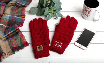 Personalized Monogrammed Knit Gloves