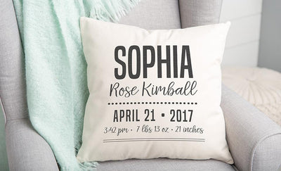 Personalized Welcome Baby Throw Pillow Covers