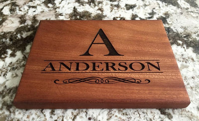 Personalized Beautiful 6 x 8 Mahogany Cutting Board