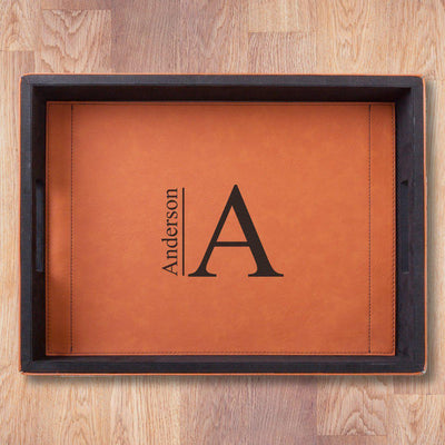 Corporate | Personalized Rawhide Leatherette Serving Tray