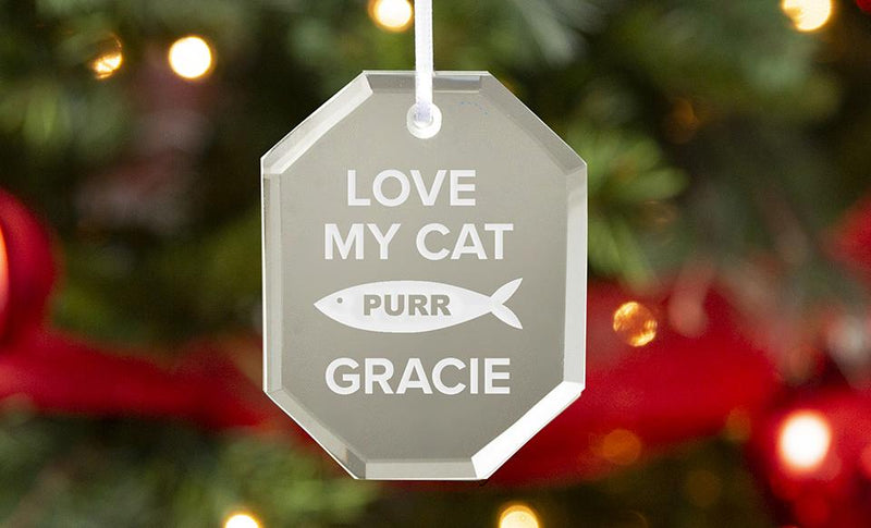 Personalized Octagon-Shaped Mirror Ornaments