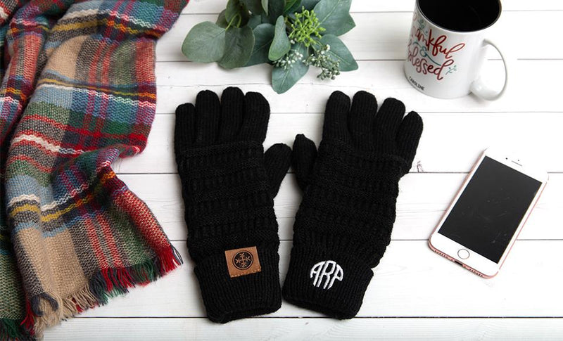 Personalized Monogrammed Knit Gloves