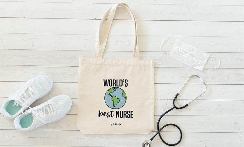 Personalized Super Nurse Tote Bags