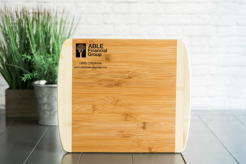 Corporate Gift Item - 8.5x11 Two Tone Cutting Board (Rounded Edge)