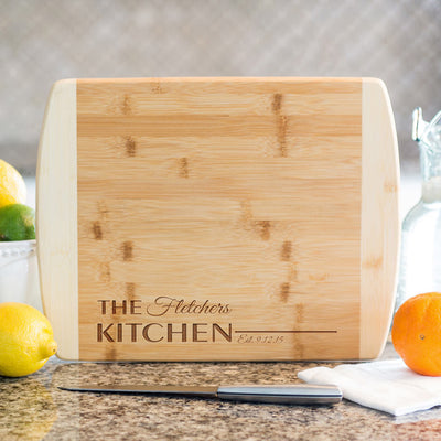 Personalized Bamboo Cutting Board 8.5x11 (Rounded Edge) – 12 Designs