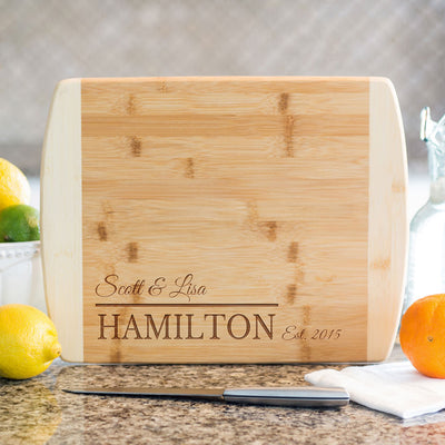 Personalized Bamboo Cutting Board 8.5x11 (Rounded Edge) – 12 Designs