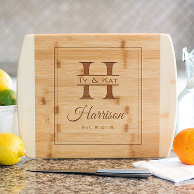 Personalized Bamboo Cutting Board 8.5x11 (Rounded Edge) – 12 Designs