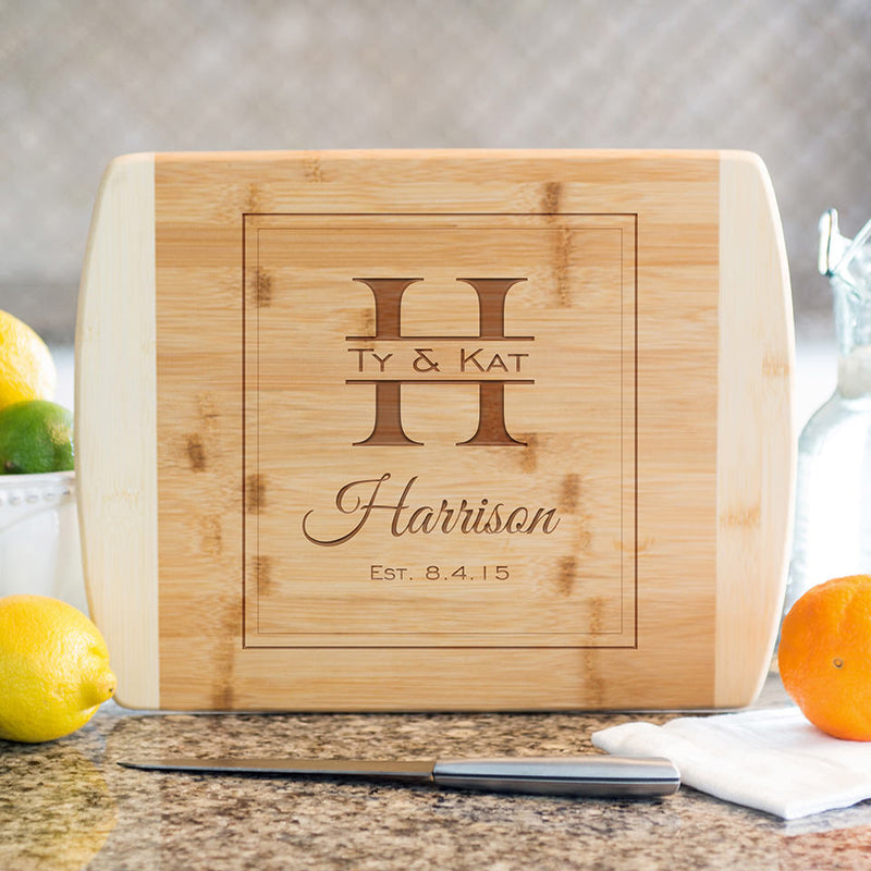 Personalized Bamboo Cutting Board 8.5x11 (Rounded Edge) – 12 Designs