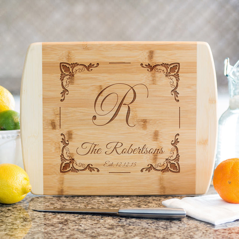 Personalized Bamboo Cutting Board 8.5x11 (Rounded Edge) – 12 Designs