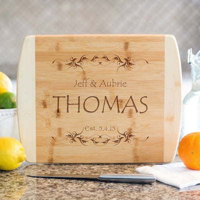 Personalized Bamboo Cutting Board 8.5x11 (Rounded Edge) – 12 Designs