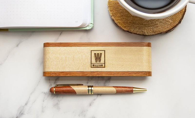 Personalized Wooden Pen Set – Solid Top