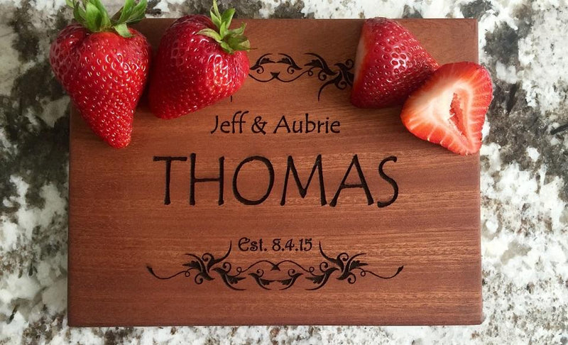 Personalized Beautiful 6 x 8 Mahogany Cutting Board