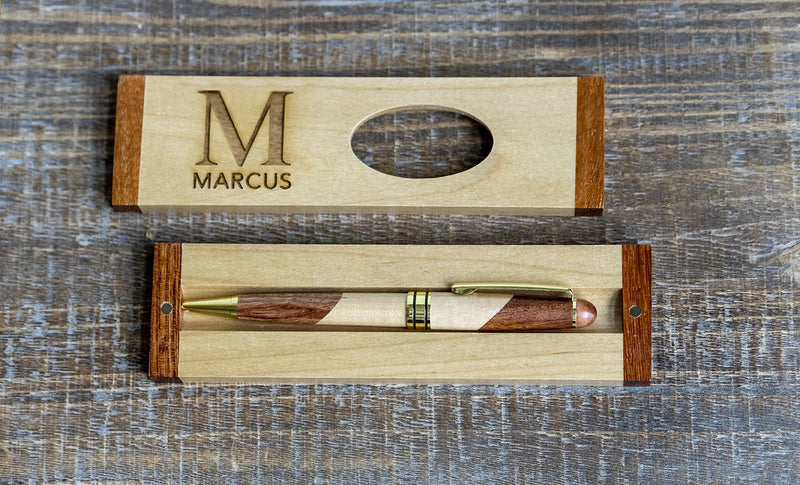 Personalized Wooden Pen Set – Cut-out Top