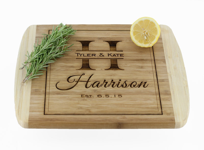 Delaware Fairway - 11x14 Two Tone Bamboo Cutting Board (Rounded Edge)