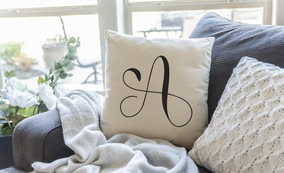 Monogram Throw Pillow Covers (Customized with initial)