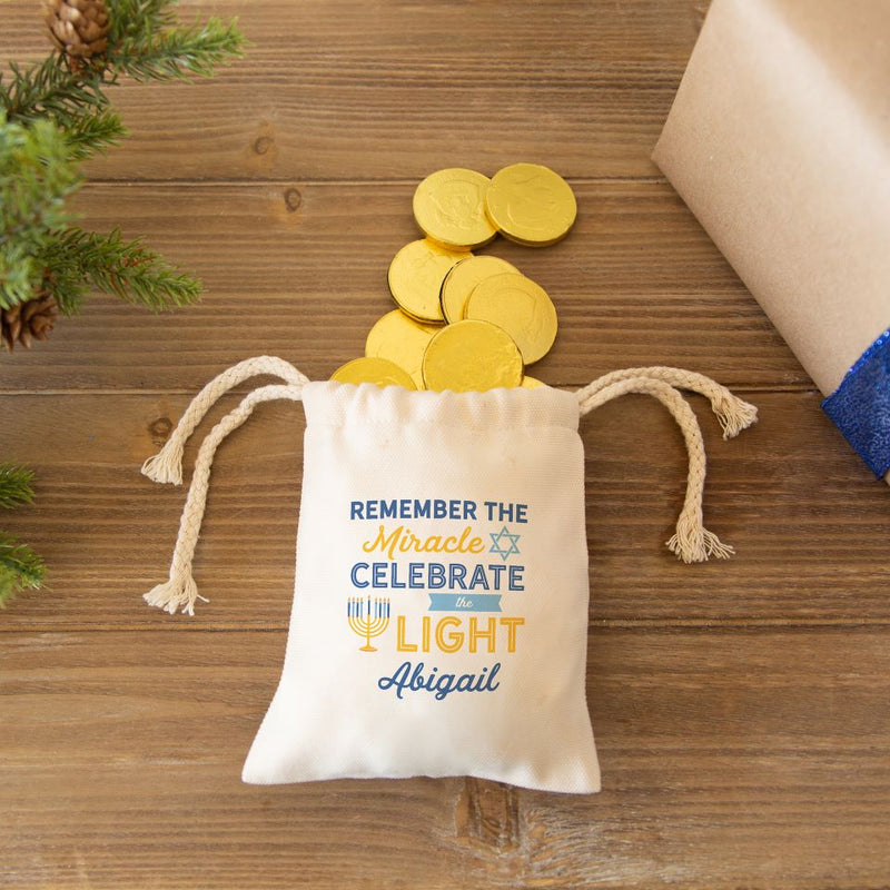 Personalized Hanukkah Gelt Bags