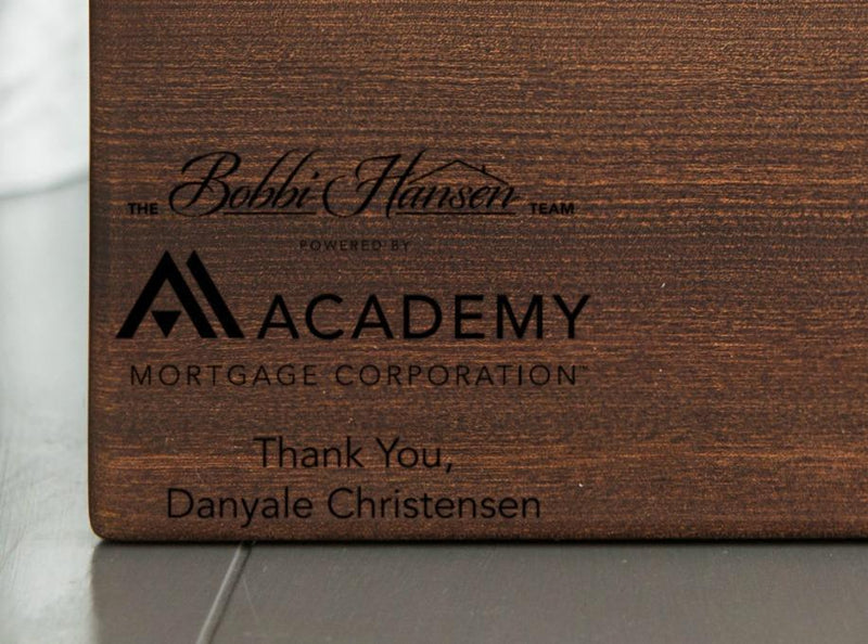 Academy Mortgage Personalized Large Mahogany Cutting Board-FREE SHIP