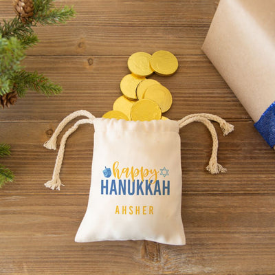 Personalized Hanukkah Gelt Bags