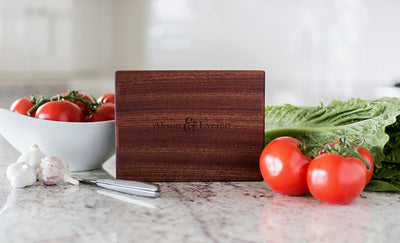 Personalized Beautiful 6 x 8 Mahogany Cutting Board - Modern Collection