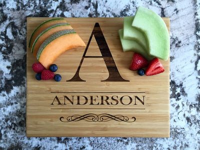 Qualtry Personalized Cutting Board 11x13 Bamboo - 11 Designs!