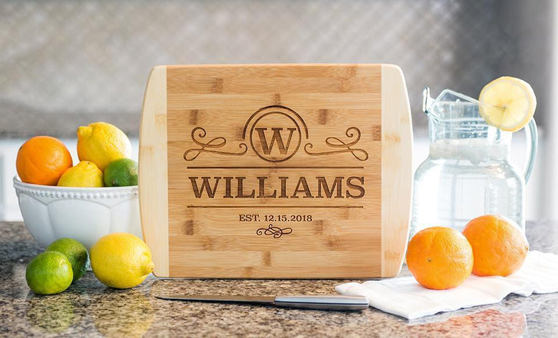 Corporate Gift Item - 11x14 Two Tone Bamboo Cutting Board (Rounded Edge) – Modern Collection