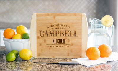 Corporate Gift Item - 11x14 Two Tone Bamboo Cutting Board (Rounded Edge) – Modern Collection