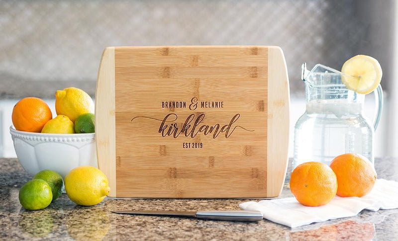 Corporate Gift Item - 11x14 Two Tone Bamboo Cutting Board (Rounded Edge) – Modern Collection