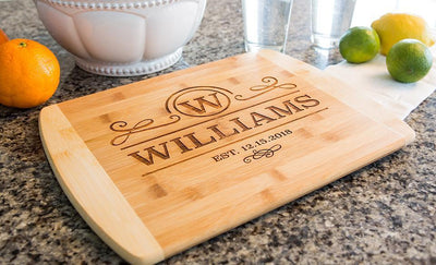 Corporate Gift Item - 11x14 Two Tone Bamboo Cutting Board (Rounded Edge) – Modern Collection