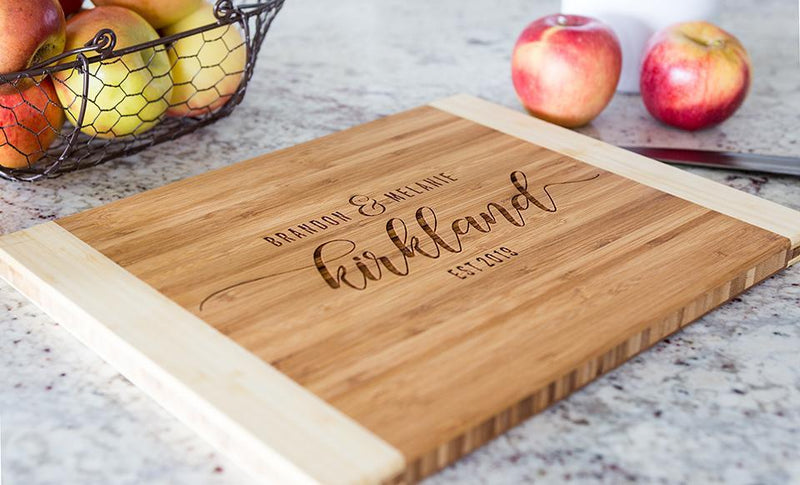 Corporate Gift Item - Personalized Bamboo Cutting Board 11x14 – Modern Collection