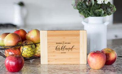 Personalized Bamboo Cutting Board 6x8 (Two Tone) - Modern Collection