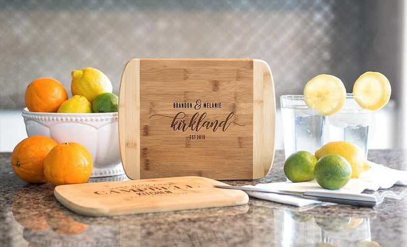 Corporate Gift Item - Personalized Bamboo Cutting Board 8.5x11 (Rounded Edge) – Modern Collection
