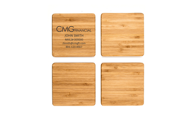 CMG Financial - Branded Custom Bamboo Coasters - Set of 4