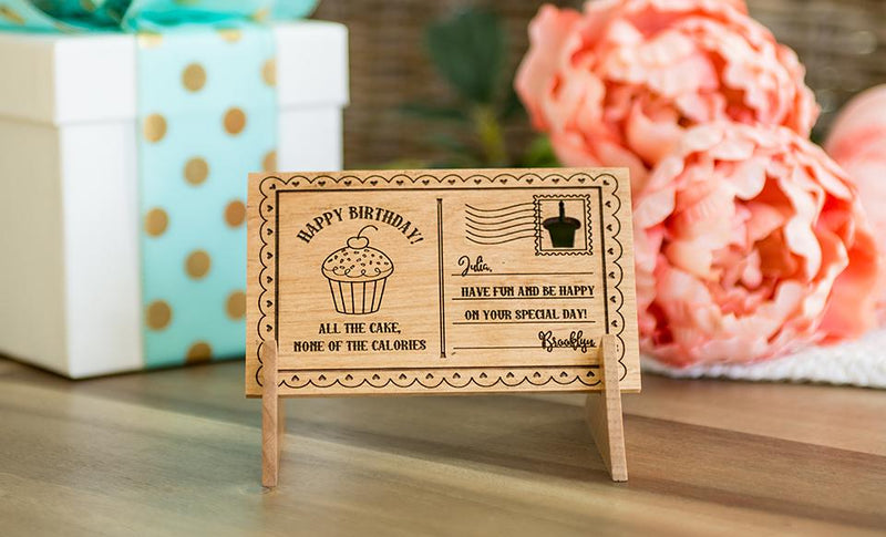 Personalized Wooden Birthday Postcards