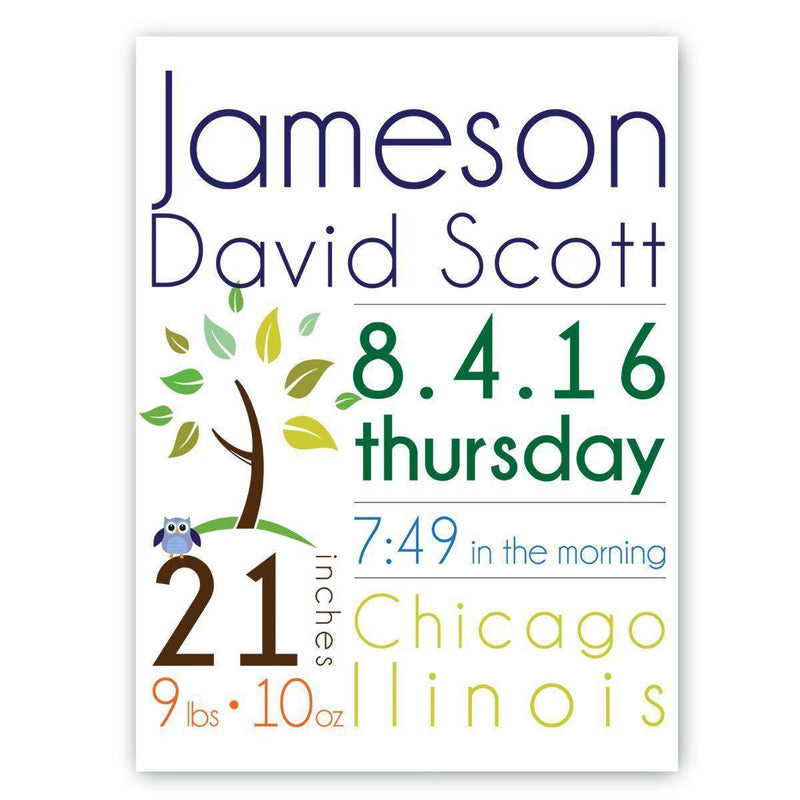 Personalized Baby Announcement Canvas Sign - - JDS