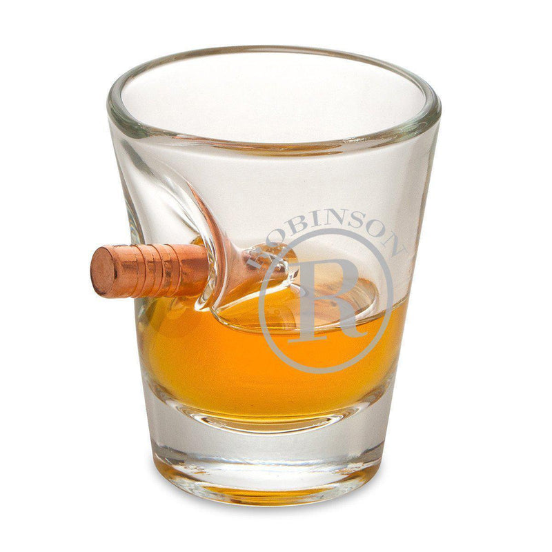 Personalized Bullet Shot Glass - 1.5 oz. - Circle - JDS