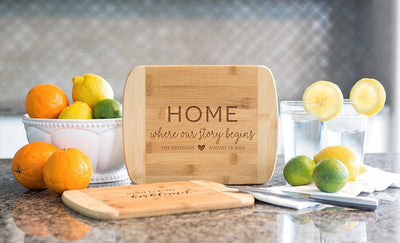 Corporate Gift Item - Personalized Bamboo Cutting Board 8.5x11 (Rounded Edge) – Modern Collection
