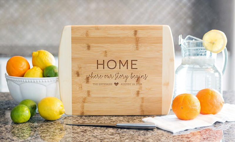 Corporate Gift Item - 11x14 Two Tone Bamboo Cutting Board (Rounded Edge) – Modern Collection