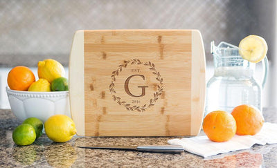 Corporate Gift Item - 11x14 Two Tone Bamboo Cutting Board (Rounded Edge) – Modern Collection