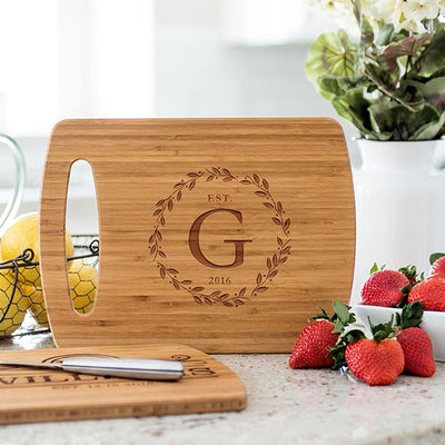 Personalized Medium Easy Carry Cutting Board - Modern Collection