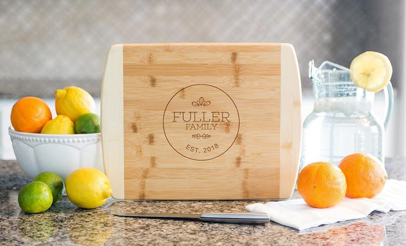 Corporate Gift Item - 11x14 Two Tone Bamboo Cutting Board (Rounded Edge) – Modern Collection