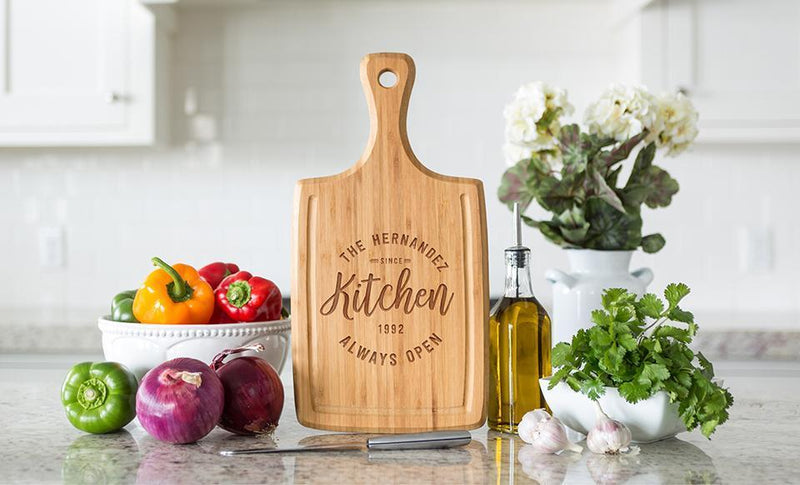 Supreme Lending - Large Handled Cutting board with Juice Grooves - Modern Collection