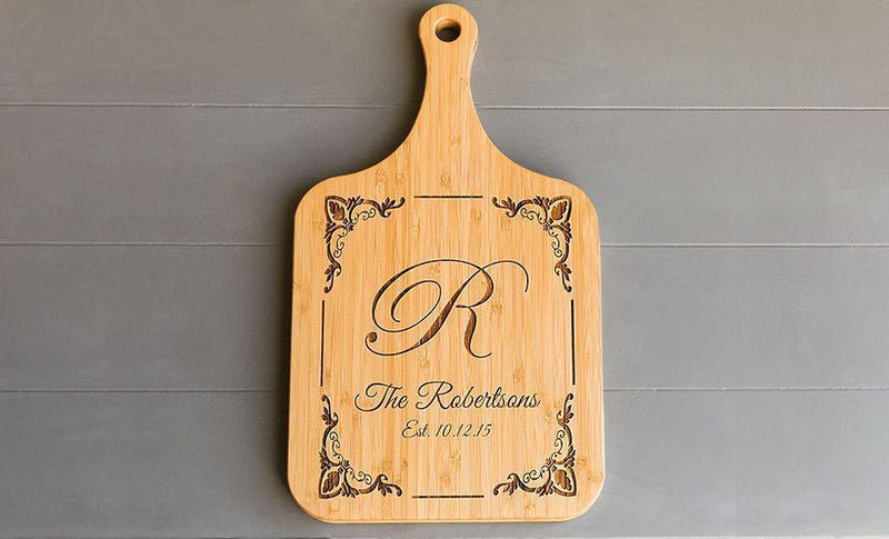 LendUS - Personalized Large Handled Bamboo Serving Boards