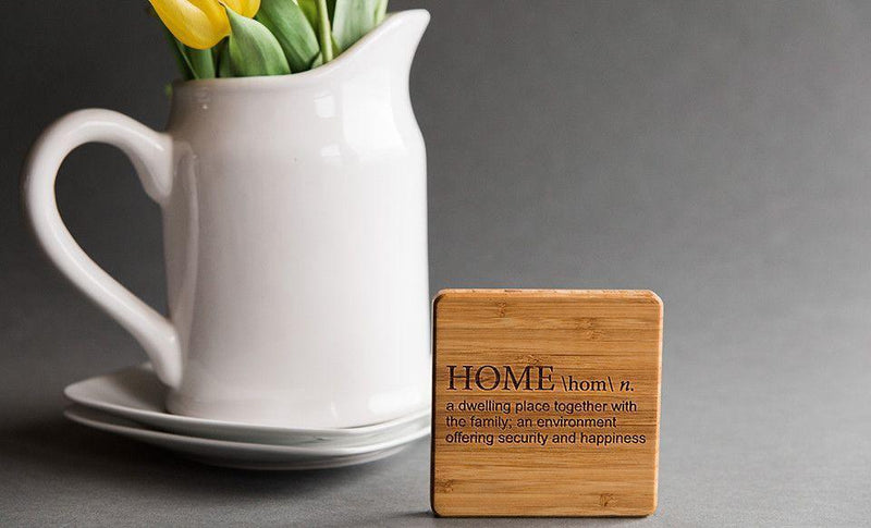 Homebridge - Branded Custom Bamboo Coasters - Set of 4