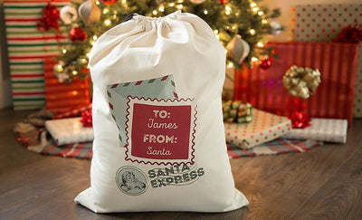 Personalized Jumbo Santa Gift Bags