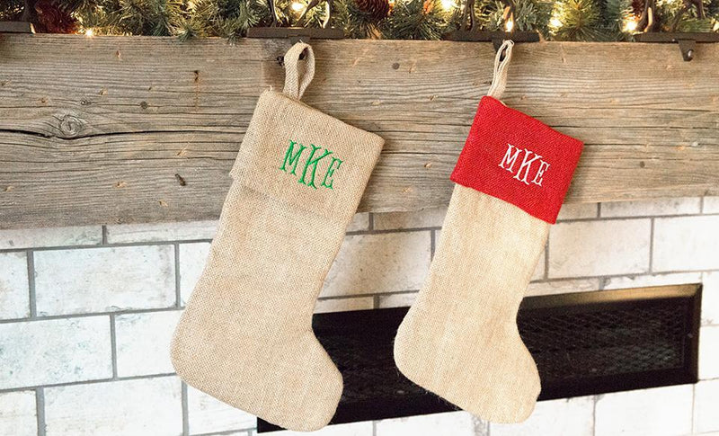 Personalized Burlap Christmas Stockings
