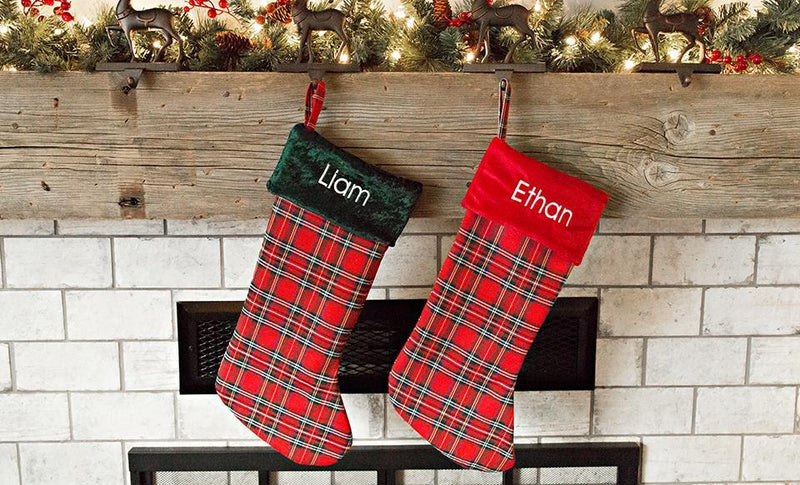 Personalized Plaid Christmas Stockings