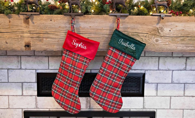 Personalized Plaid Christmas Stockings
