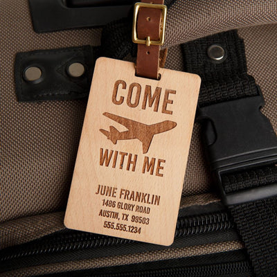 Personalized Wooden Luggage Tags