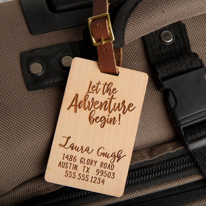 Personalized Wooden Luggage Tags